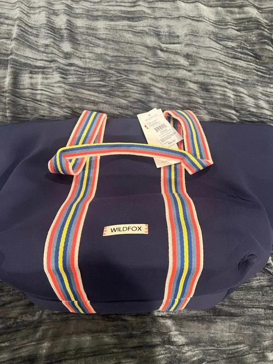 Wildfox Navy Tote Bag with Multicolor Straps - Picture 3 of 6